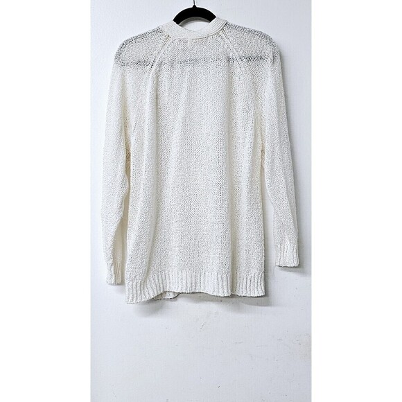 SIDNEY GOULD Vintage Petite White Long Sleeve Button-Up Knitted Sweater (PL) - Picture 3 of 3